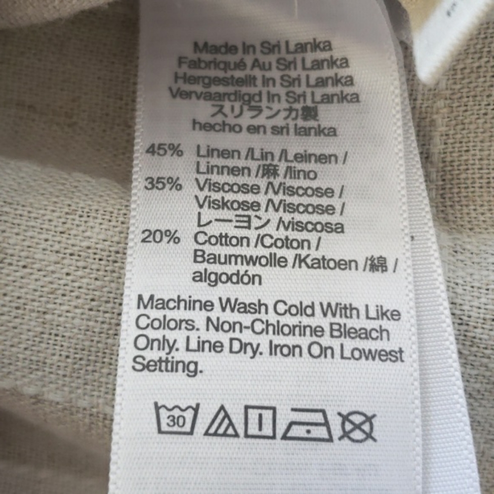 Madewell Linen Blend Tulip Hem Gingham Mini Skirt Tan White Size 0 - Picture 12 of 12